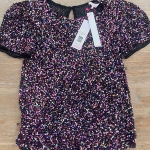 NWT Parker size XS short sleeve sequin top *small defect*